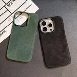 Luxury Magnetic Fiber Leather Case For iPhone