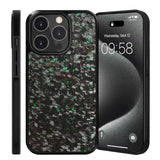 Luxury Gloss Real Carbon Fiber Armor Shockproof Wireless Charge Forged fiber Cover for iPhone