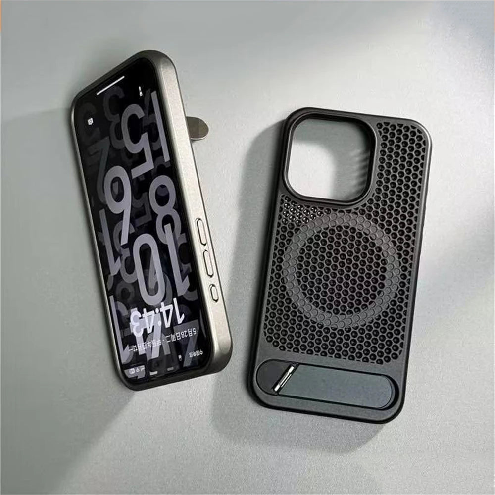 Luxury Heat Dissipation Breathable Magnetic Case For iPhone