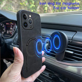 Luxury Leather Car Magnetic Holder Phone Case for iPhone