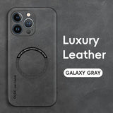 Luxury Leather Car Magnetic Holder Phone Case for iPhone