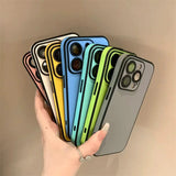 Leather Soft Silicone Matte Colorful Case for iPhone