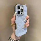 Luxury Flannel Leather Silicone Phone Case For iPhone