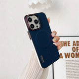 Luxury Leather Magnetic Charging Case For iPhone