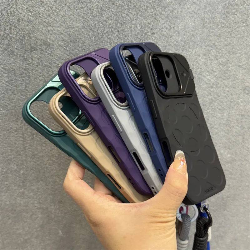 Luxury Lens Holder Lanyard Magnetic Case for iPhone