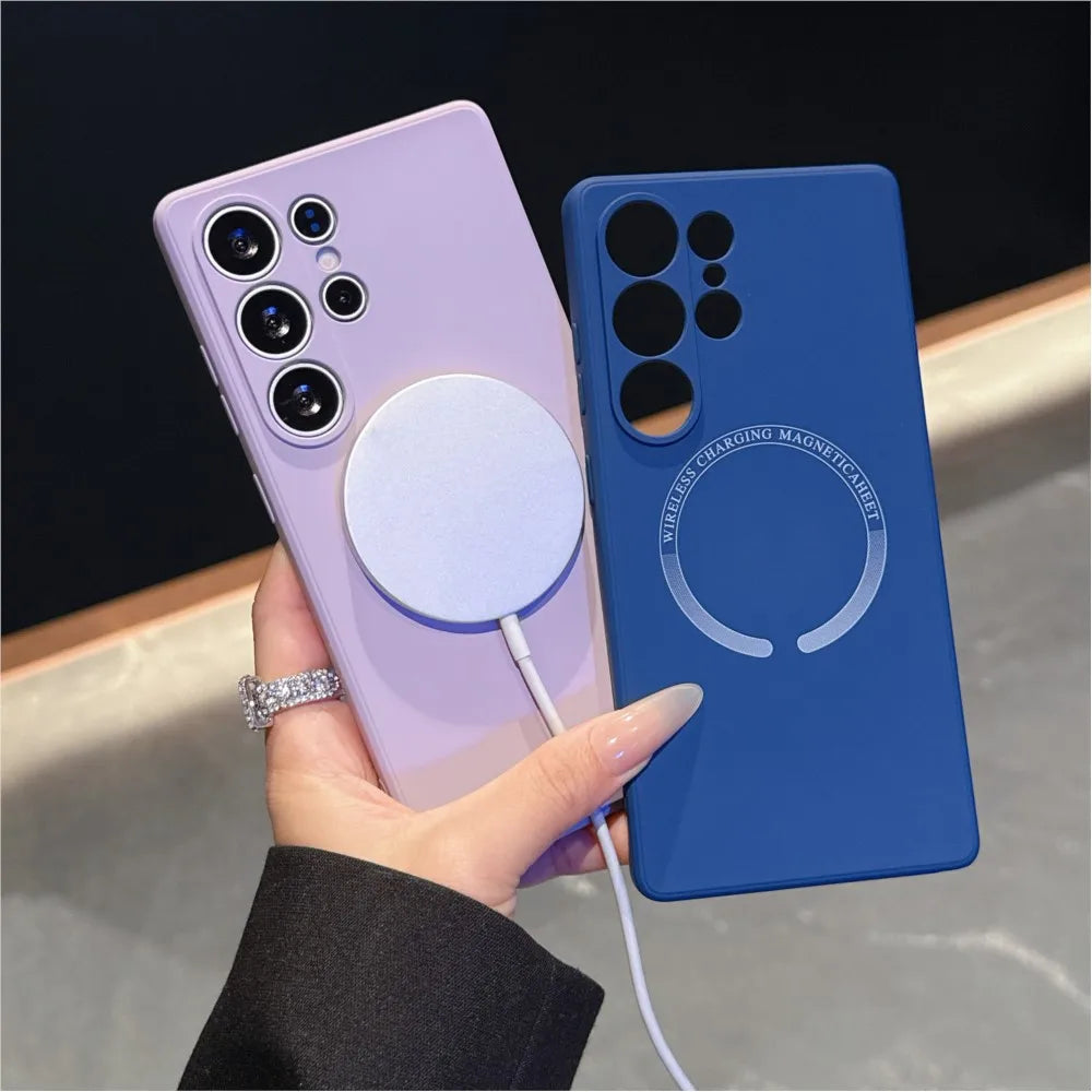 Luxury Liquid Silicone Magnetic Case For Samsung