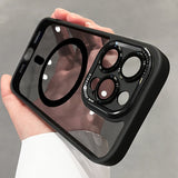 Luxury Magnetic Wireless Charge Metal Lens Bumper Protection Case For iPhone