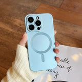 Luxury Magnetic Wireless Charge With Lens protector Phone Case For iPhone