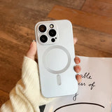 Luxury Magnetic Wireless Charge With Lens protector Phone Case For iPhone