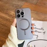 Luxury Magnetic Wireless Charge With Lens protector Phone Case For iPhone