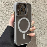 Luxury Magnetic Matte Lens Bracket Case For iPhone