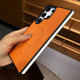 Luxury Matte Leather Magnetic Case For Samsung