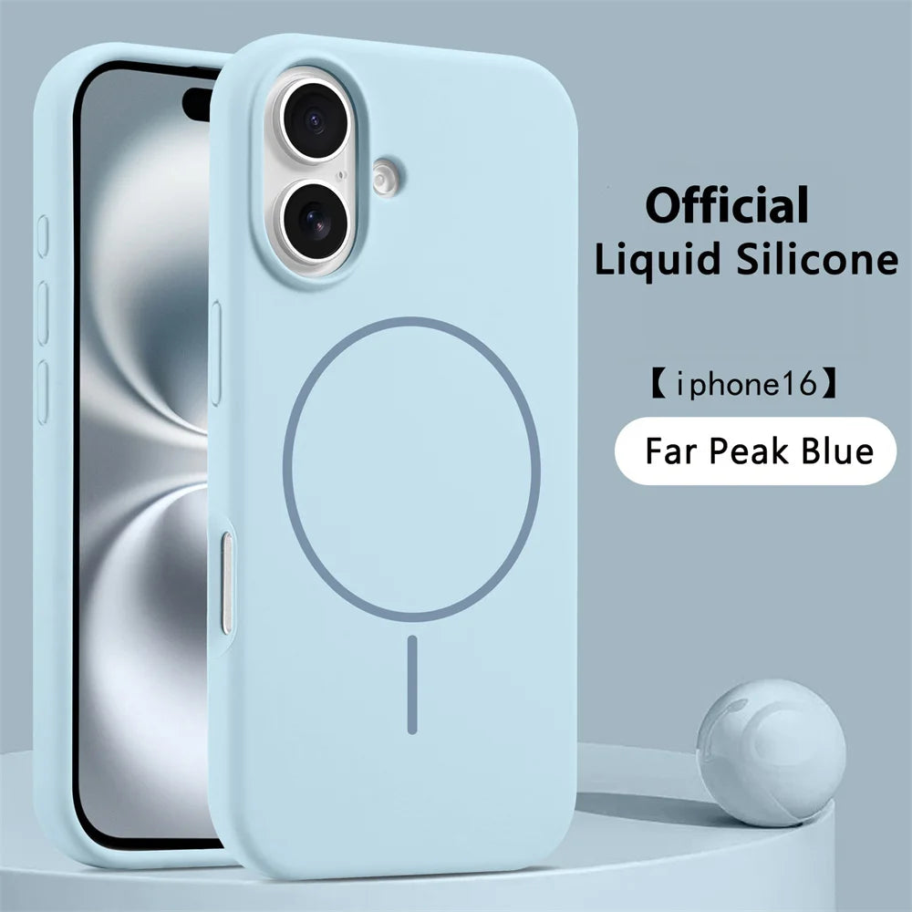 Luxury Official Liquid Silicone Magnetic Case For iPhone