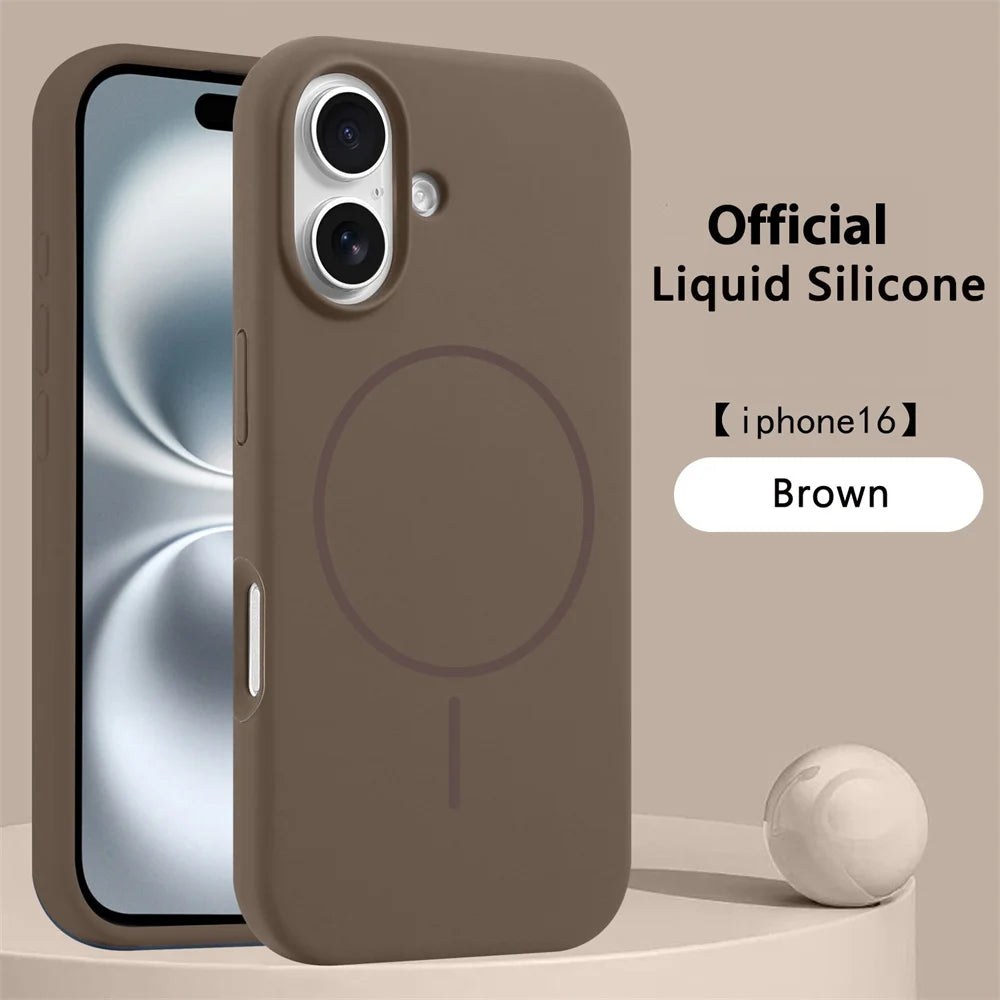 Luxury Official Liquid Silicone Magnetic Case For iPhone