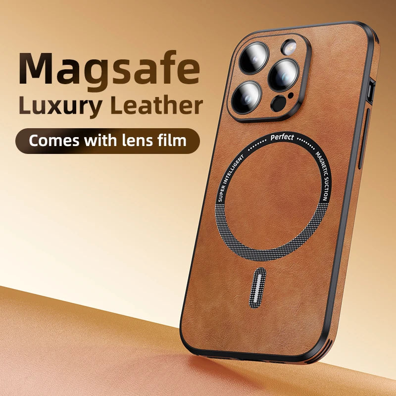 Luxury Shockproof Magnetic Leather Case For iPhone