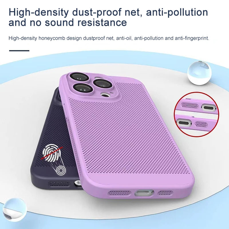 Luxury Slim Cooling With Lens protector Phone Case For iPhone