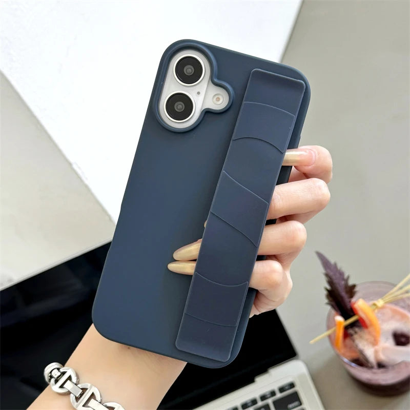 Luxury Soft Silicone Wrist Strap Phone Case For iPhone