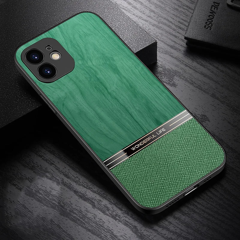 Luxury Fashion Wood Pattern Phone Case For iPhone