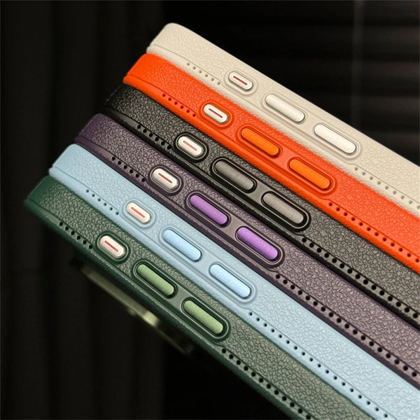 Lychee Pattern Hard PC For Magsafe Thin Case For iPhone – popcoom