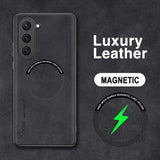 Luxury Leather For Magnetic Wireless Charge Case For Samsung