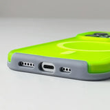 Magnetic Neon Color Matte Translucent Armor Shockproof Case For iPhone