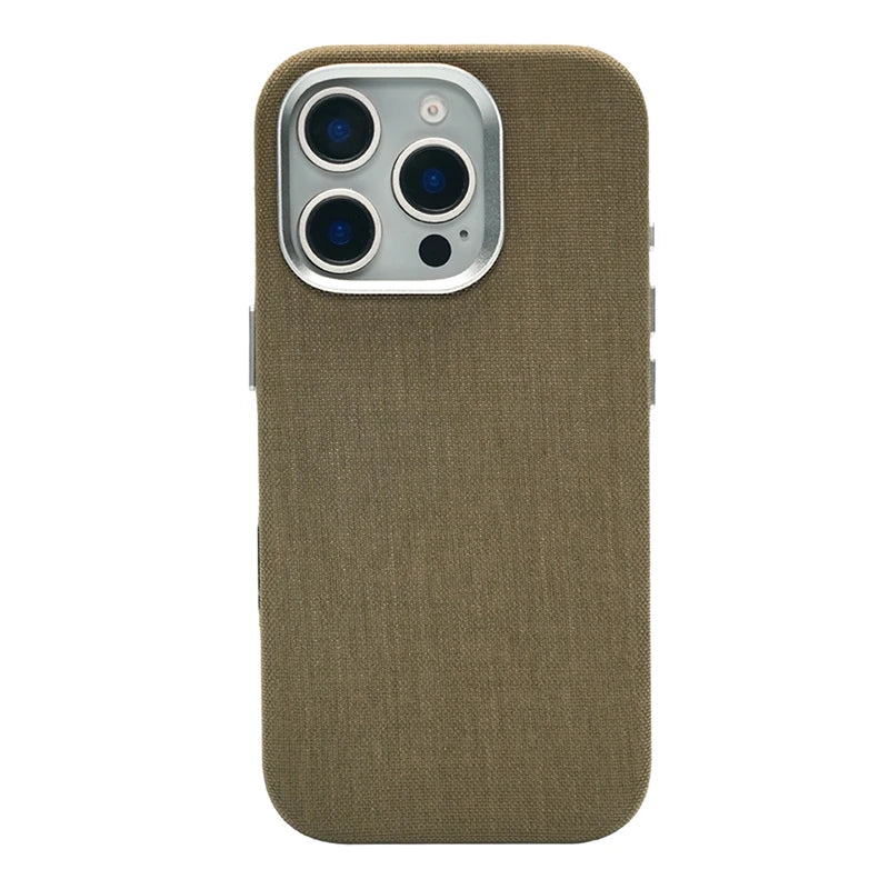 Magnetic Nylon Flax Fabric Phone Case For iPhone