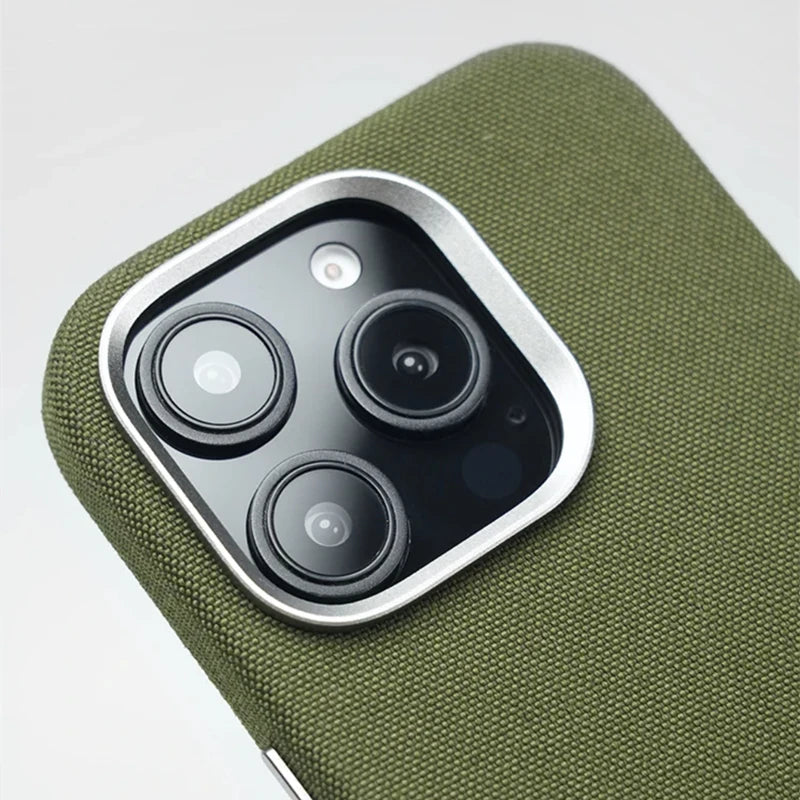 Magnetic Nylon Flax Fabric Phone Case For iPhone