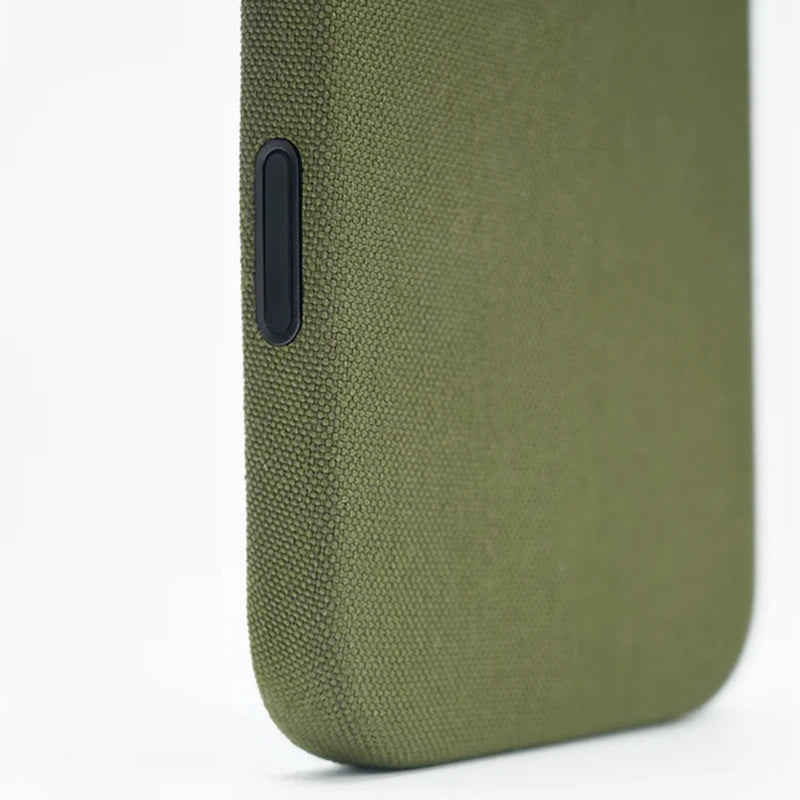 Magnetic Nylon Flax Fabric Phone Case For iPhone