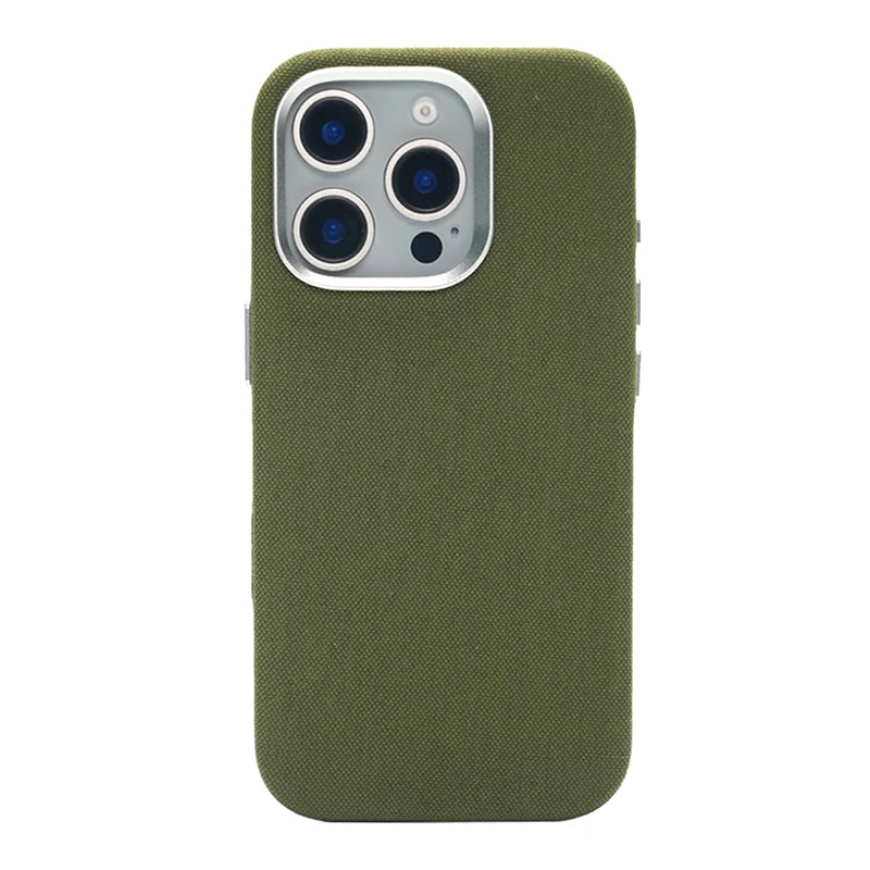 Magnetic Nylon Flax Fabric Phone Case For iPhone