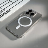 Matte transparent color armor magnetic charging phone case for iPhone