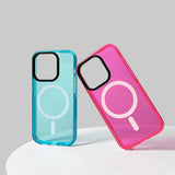 Neon Color Clear Crystal Magnetic Phone Case for iPhone