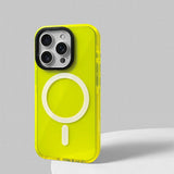 Neon Color Clear Crystal Magnetic Phone Case for iPhone