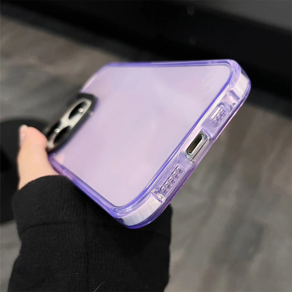 Neon Fluorescent Color Transparent Phone Case For iPhone