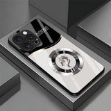 Long Pattern Liquid Glass Full-Coverage Shockproof Phone Case for IPhone