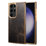 Retro Genuine Leather Shockproof Case for Samsung