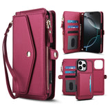 RFID Blocking Magnetic Charging Leather Wallet Case for iPhone