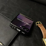 Vintage Waxed Leather Magnetic Shockproof Case for Samsung Z Flip