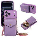 Fashion Leather Wallet Crossbody Shockproof Case for iPhone