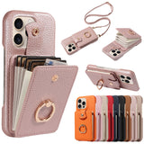 Leather Crossbody Wallet Shockproof Case for iPhone