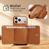 Leather Crossbody Wallet Phone Case for iPhone
