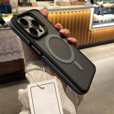 Two-Tone Magnetic Matte Shockproof Phone Case for iPhone