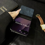 Vintage Waxed Leather Magnetic Shockproof Case for Samsung Z Flip