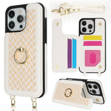 Woven Texture Card Slot Leather Case for iPhone