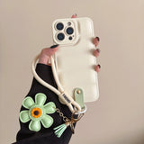 Puffer-Style Sunflower Lanyard Case for iPhone