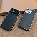Electroplated Leather Texture Magnetic Shockproof Case for iPhone