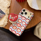 Red Apple Stand Magnetic Case for iPhone