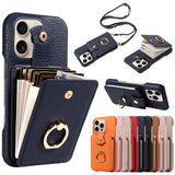 Leather Crossbody Wallet Shockproof Case for iPhone