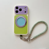 Color Block Magnetic Stand Shockproof Case for iPhone