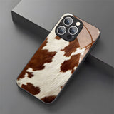 Cowhide Pattern Mirror Phone Case for iPhone