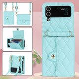 Stylish Quilted Crossbody Card Holder Leather Case for Samsung